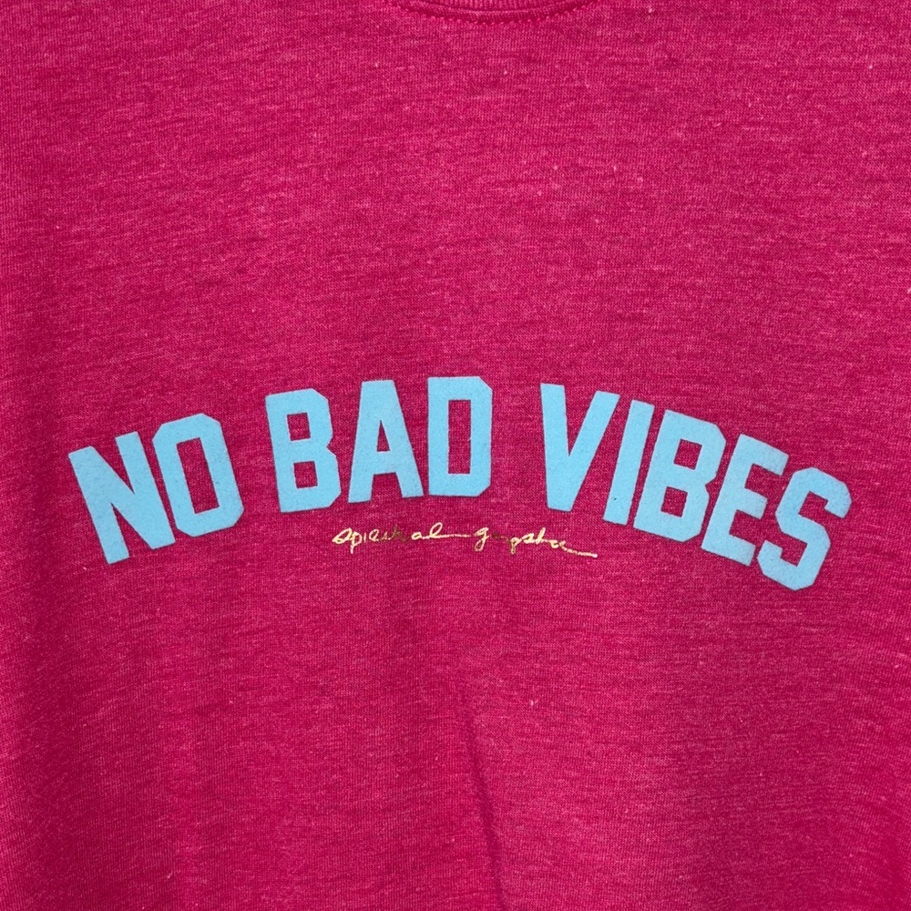 Spiritual Gangster Fuchsia Muscle Tee - No Bad Vibes L - Picture 2 of 6